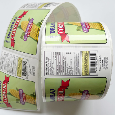 CMYK In ấn Vinyl Dán thực phẩm Chai Bao bì Nhãn cuộn Keo Máy in tùy chỉnh Nhãn cho các sản phẩm thực phẩm