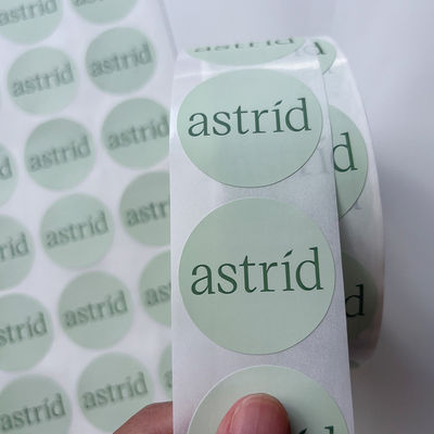 Hình ảnh văn bản tùy chỉnh Chất kết dính In nhãn tròn Nhãn dán cuộn Vinyl không thấm nước