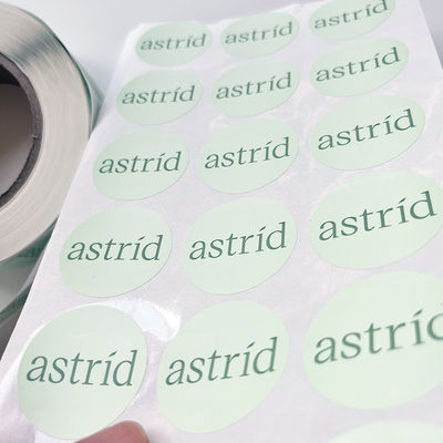 Hình ảnh văn bản tùy chỉnh Chất kết dính In nhãn tròn Nhãn dán cuộn Vinyl không thấm nước