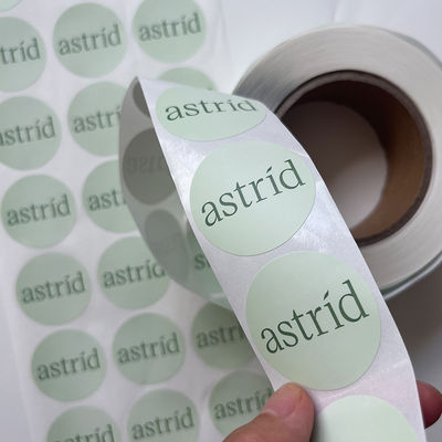 Hình ảnh văn bản tùy chỉnh Chất kết dính In nhãn tròn Nhãn dán cuộn Vinyl không thấm nước