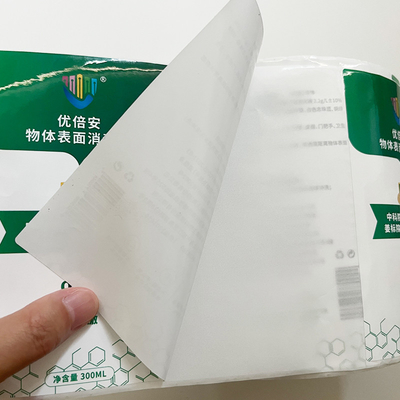 nhãn dán logo tùy chỉnh Nhãn dán chai khử trùng Chất khử trùng Tự dính Bao bì Nhãn Nhãn dán