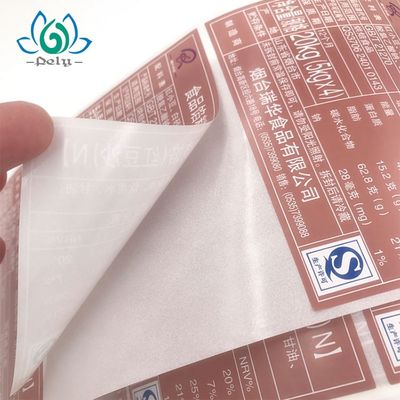 Nhãn dán bao bì thực phẩm không độc hại cho sức khỏe Tự dính CMYK nhãn thực phẩm in tùy chỉnh