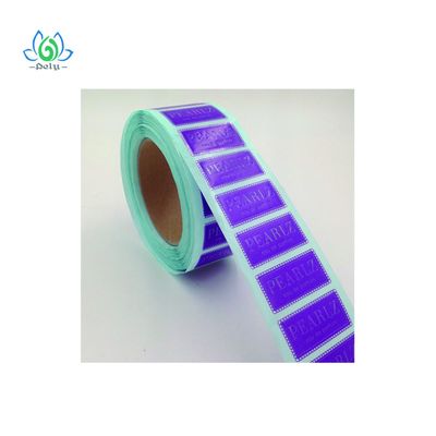 Miếng dán Tamper không thấm nước màu xanh lam cho lọ được in Nhãn tự dính trên cuộn