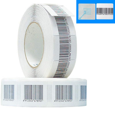 Anti Theft RF 4 * 4cm Soft Barcode Label Sticker Tag 8.2 MHz EAS Security Barcode Label Roll