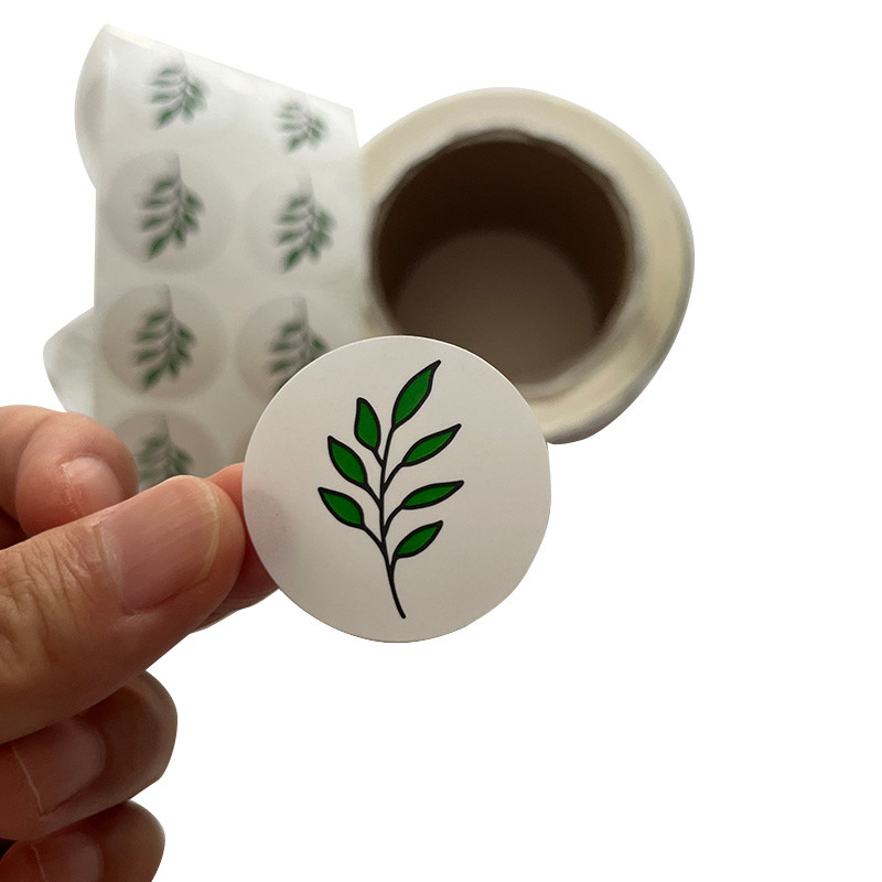 Tùy chỉnh bất kỳ hình ảnh văn bản nào Keo dán nhãn in hình tròn, hình tròn không thấm nước Vinyl cuộn nhãn dán nhãn riêng